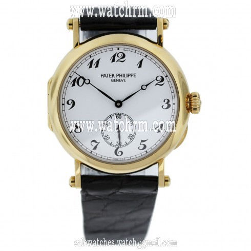 Patek Philippe Calatrava White Dial Black Leather Strap Ladies Watch 3960J