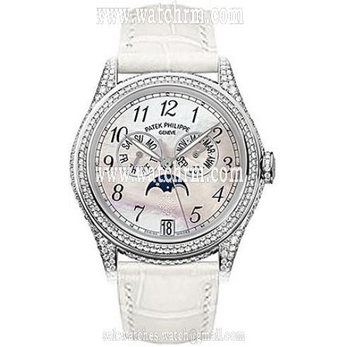 Patek Philippe Complicated 18kt White Gold Moon Phase Diamond Ladies Watch 4937G