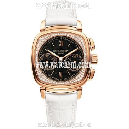 Patek Philippe Complications Black and Diamond Dial Ladies Watch 7071R-010