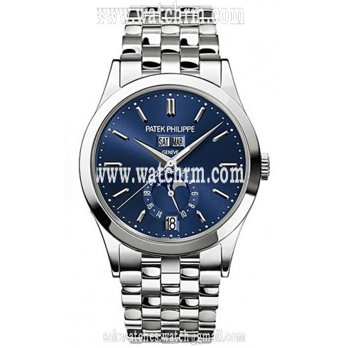 Patek Philippe Complications Blue Dial 18k White Gold Men's Watch 5396-1G