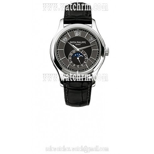 Patek Philippe Complications Mechanical Black and Grey Dial Men's Watch 5205G-010