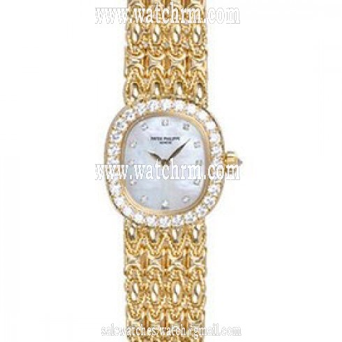 Patek Philippe Golden Ellipse White Mother of Pearl Dial Ladies Watch 4931-2J