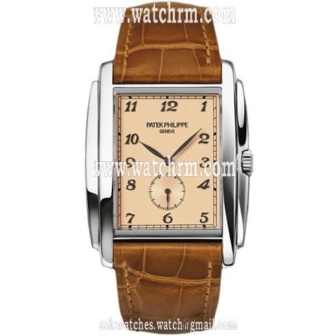 Patek Philippe Gondolo Manua Vintage Rose Dial Leather Men's Watch 5124G-001