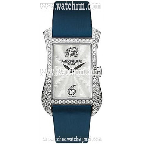 Patek Philippe Gondolo Serata 18kt White Gold Diamond Blue Ladies Watch 4972G