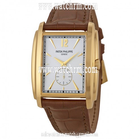 Patek Philippe Gondolo Silver Dial Yellow Gold Leather Men's Watch 5124J-001