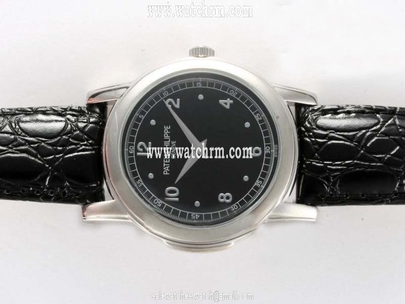 Patek Philippe Grand Complications 5016P Black Cow Leather Strap Round Mens Watch