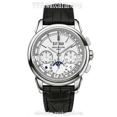 Patek Philippe Grand Complications Silver Dial Chronograph 18K White Gold Men's Watch 5270G-018