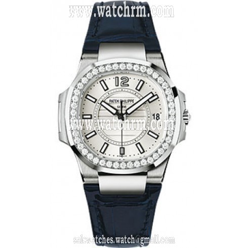 Patek Philippe Nautilus 18kt White Gold Diamond Case Ladies Watch 7010G