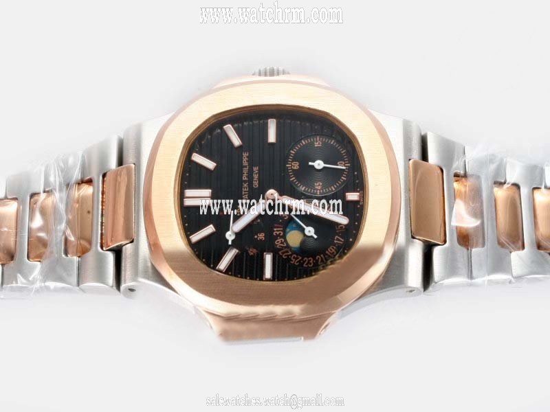 Patek Philippe Nautilus 5712/1A Manual Winding Round Black Dial Watch