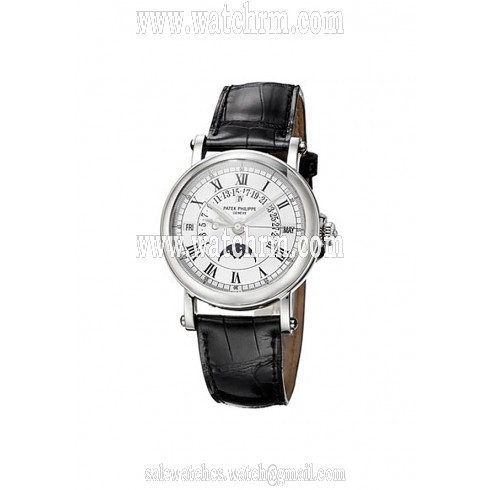 Patek Philippe Perpetual Calendar Black Leather Men's Automatic Watch 5059P