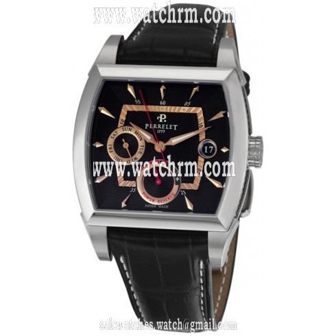 Perrelet Power Reserve Black Dial Automatic Men's Watch A1021-5