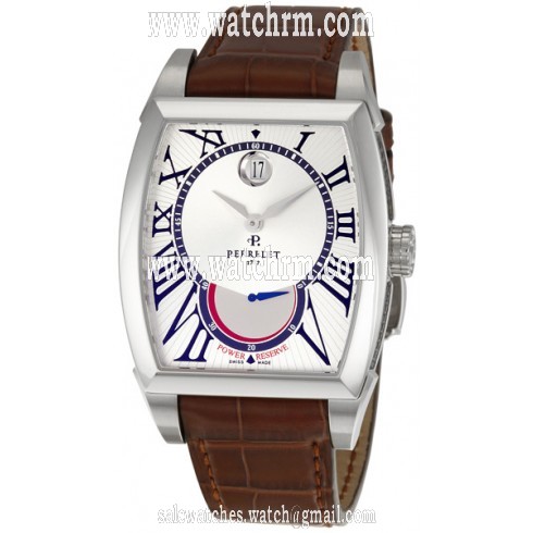 Perrelet Power Reserve Silver Sunburst Dial Men's Watch A1017-1
