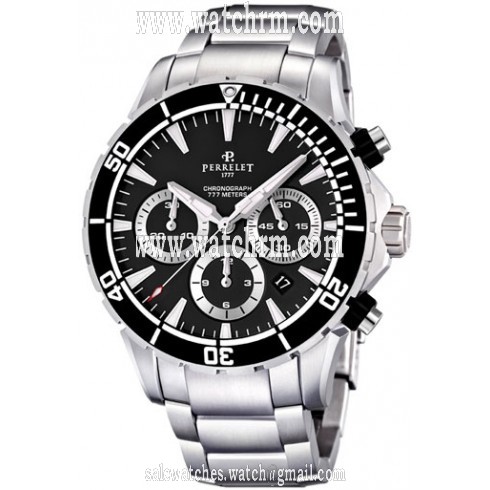 Perrelet Seacraft Black Dial Chronograph Automatic Men's Watch A1054-B