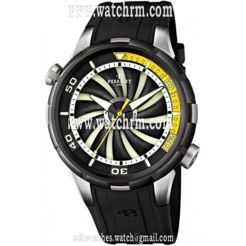 Perrelet Turbine Black and Yellow Dial Automatic Men's Watch A1067-2
