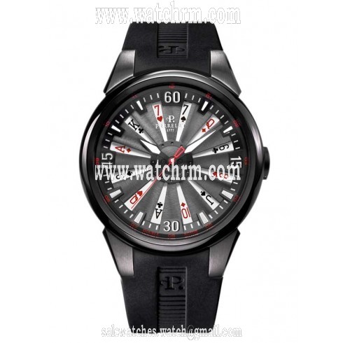 Perrelet Turbine Poker Black Titanium Dial Automatic Men's Watch A4018-1