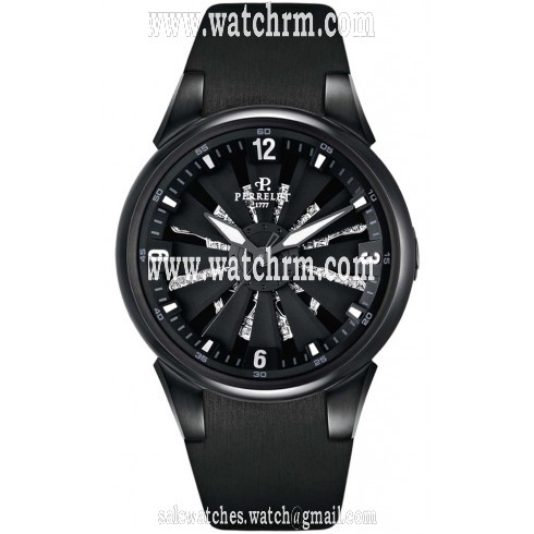 Perrelet Turbine Toxic Black Dial Automatic Ladies Watch A4022-1