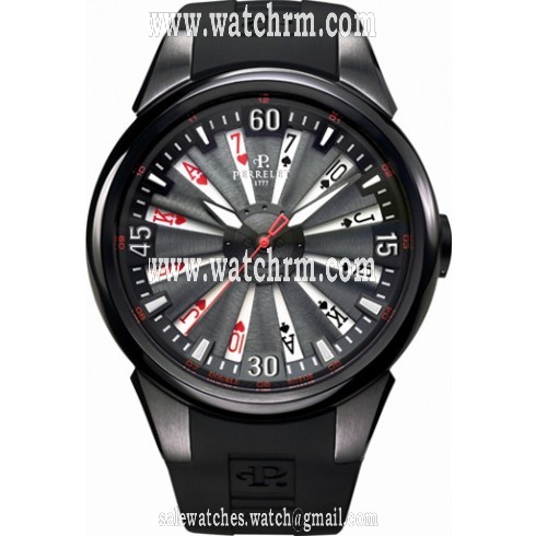 Perrelet Turbine White Dial DLC Stainless Steel Automatic Men's Watch A4018-3