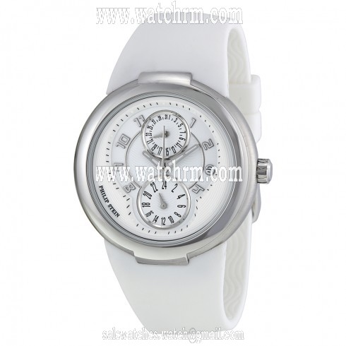 Philip Stein Active White Rubber Strap Silver-tone Ladies Watch 31-AW-RW