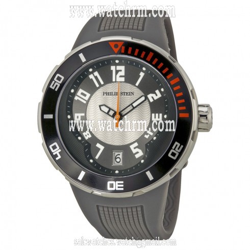 Philip Stein Extreme Grey Rubber Strap Men's Watch 34-BGR-RGR