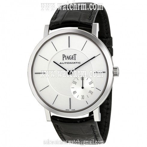 Piaget Altiplano Automatic Silver Dial Black Leather Men's Watch G0A35130