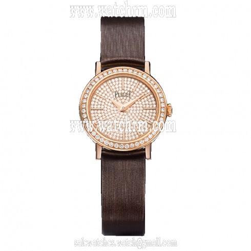 Piaget Altiplano Diamond Pave Dial 18K Rose Gold Ladies Watch GOA37034