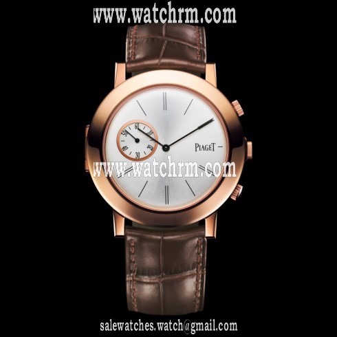 Piaget Altiplano Double Jeu Mechanical Silver Dial Leather Men's Watch GOA35153