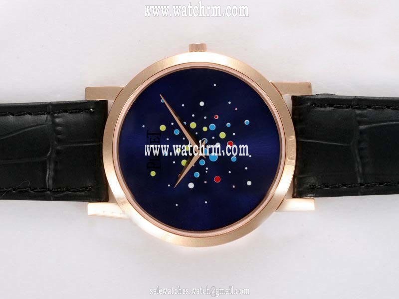 Piaget Altiplano G0A29120 33mm Blue Dial Black Crocodile Leather Strap Watch
