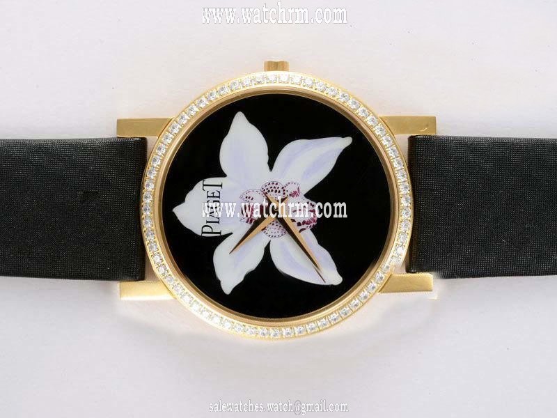 Piaget Altiplano G0A32076 Womens Black Ostrich Leather Strap 33mm Watch