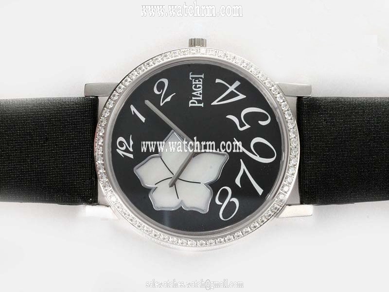 Piaget Altiplano G0A32077 Black Cow Leather Strap Black Dial 33mm Watch