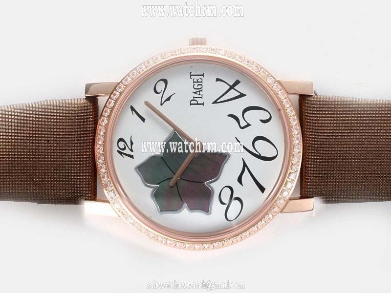 Piaget Altiplano G0A32077 Womens Brown Crocodile Leather Strap Watch