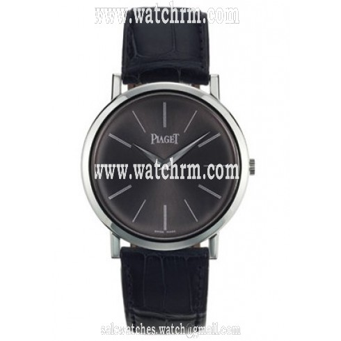 Piaget Altiplano Mechanical Black Dial 18Kt White Gold Men's Watch GOA29113