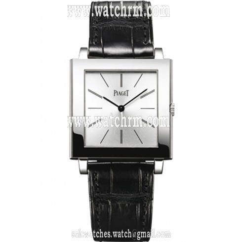 Piaget Altiplano Mechanical Silver Dial Black Leather Ladies Watch G0A32064