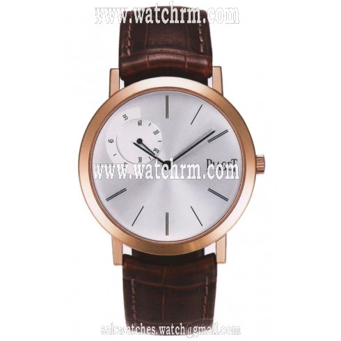 Piaget Altiplano Mechanical Silver Dial Brown Leather Men's Watch G0A34113
