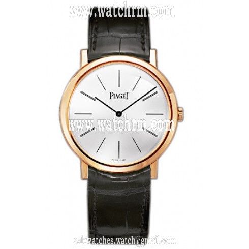 Piaget Altiplano Mechanical Silver Dial Leather Ladies Watch G0A31114