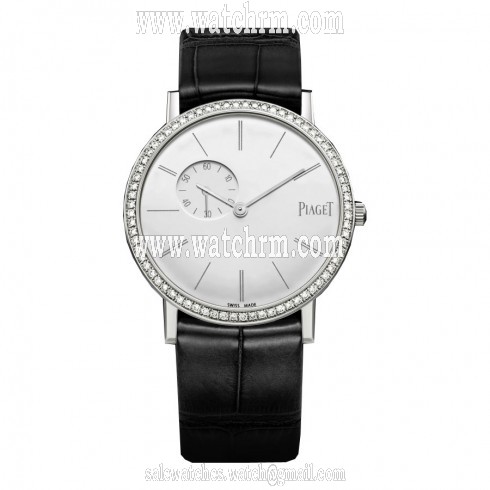 Piaget Altiplano Silver Dial Black Alligator Leather Ladies Watch GOA39106