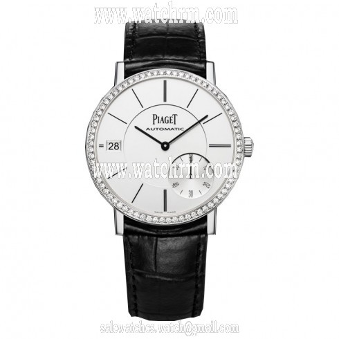 Piaget Altiplano Silvered Dial 18K White Gold Diamond Automatic Men's Wach GOA39138