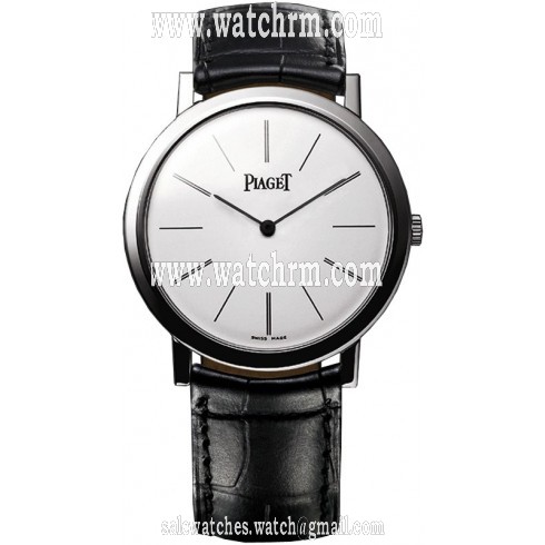 Piaget Altiplano White Dial White Gold Black Alligator Leather Men's Watch G0A29112