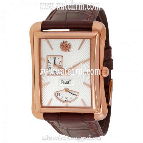 Piaget Black Tie Emperador Silver Dial Brown Leather Men's Watch G0A33070