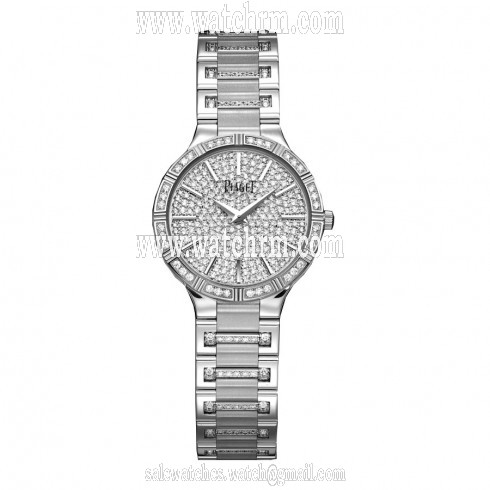 Piaget Dancer Diamond Pave Dial 18K White Gold Ladies Watch GOA34053