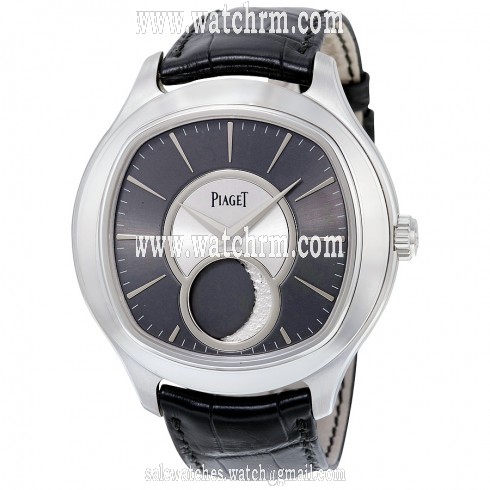 Piaget Emperador Cushion-Shaped Moon Phase Automatic 18kt White Gold Men's Watch GOA34021