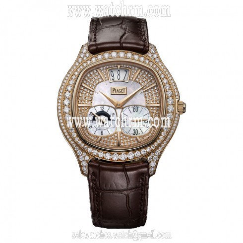 Piaget Emperador Mother of Pearl 18kt Rose Gold Diamond Men's Watch GOA32020