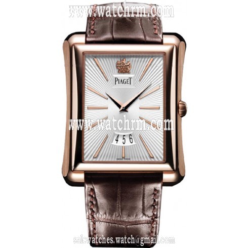 Piaget Emperador Silver Dial Brown Leather Men's Watch G0A32121
