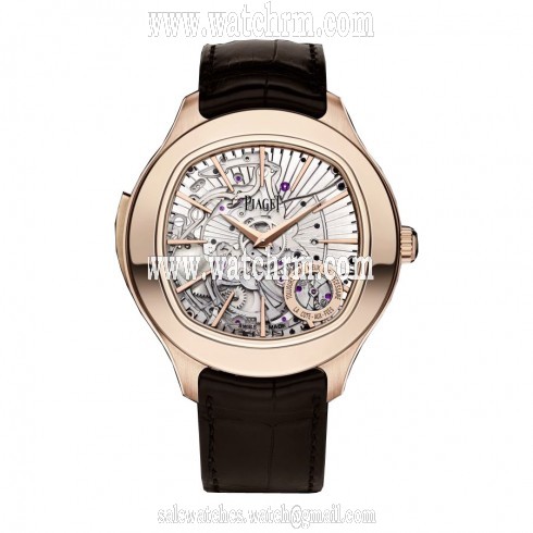 Piaget Emperador Skeleton Dial 18K Rose Gold Automatic Men's Watch GOA38019