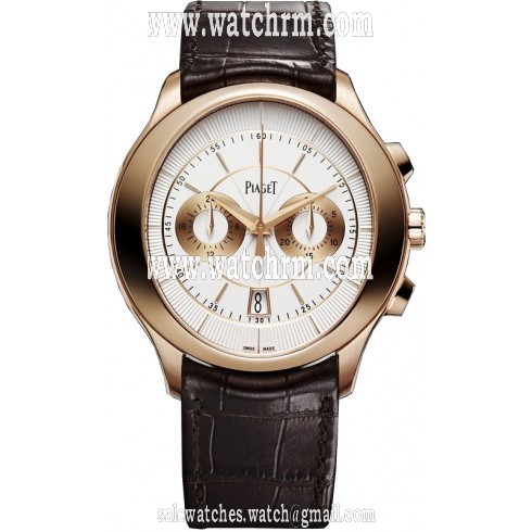 Piaget Gouverneur Automatic Silver Dial Brown Leather Men's Watch G0A37112