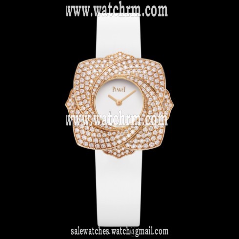 Piaget Limelight Blooming White Dial White Satin Strap Ladies Watch G0A39183