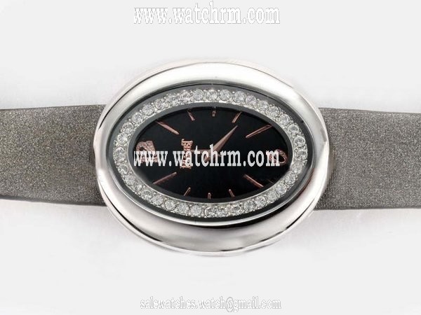Piaget Limelight Oval-shaped G0A31059 Womens Grey Cow Leather Strap Oval Watch