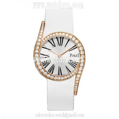 Piaget Limelight Silver Dial 18kt Rose Gold Diamond Ladies Watch GOA38161