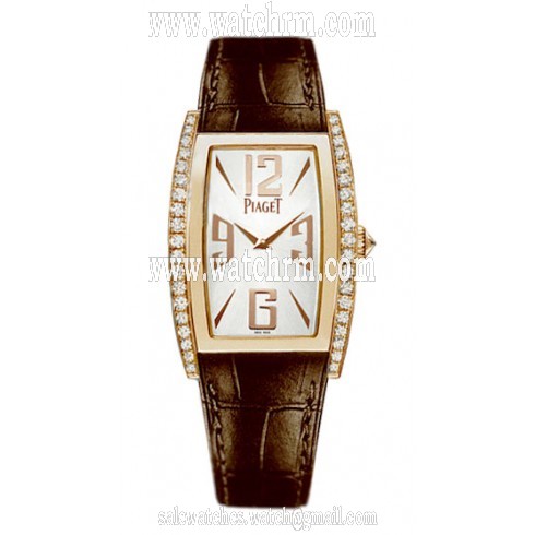 Piaget Limelight Silver Dial Brown Leather Ladies Watch G0A35090
