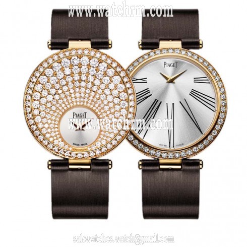 Piaget Limelight Twice Silver Dial 18K Rose Gold Diamond Ladies Watch GOA36243