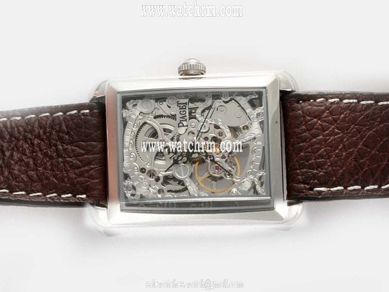 Piaget Piaget 20083 36x42mm White Dial Brown Crocodile Leather Strap Watch